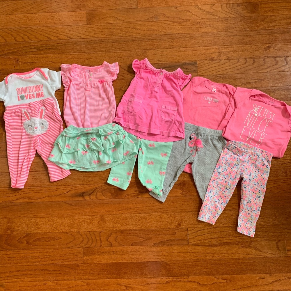 Hot pink baby girl bundle 6 months
